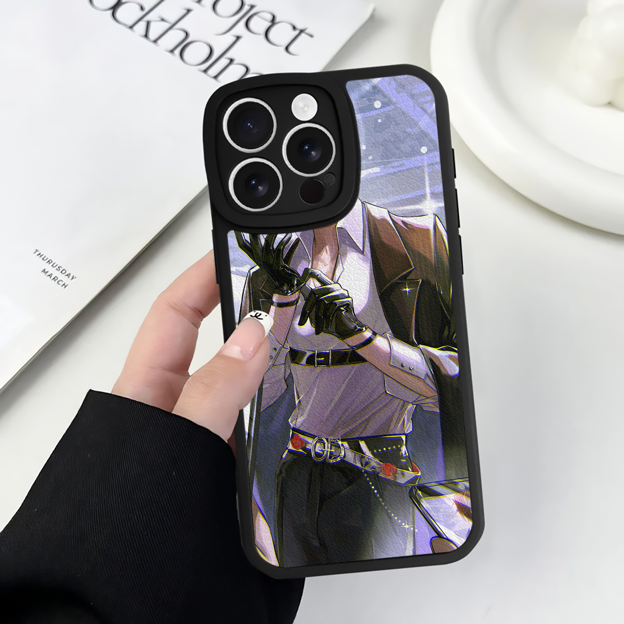 （画像用） 文豪ストレイドッグス Bungo Stray Dogs 【iPhone 16シリーズ対応】シリコンスマホケース（レザー調） 材質：シリコン